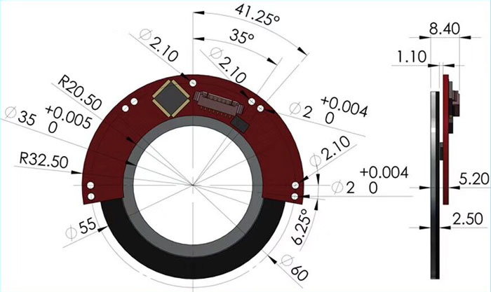 零差云控高精度編碼器尺寸圖