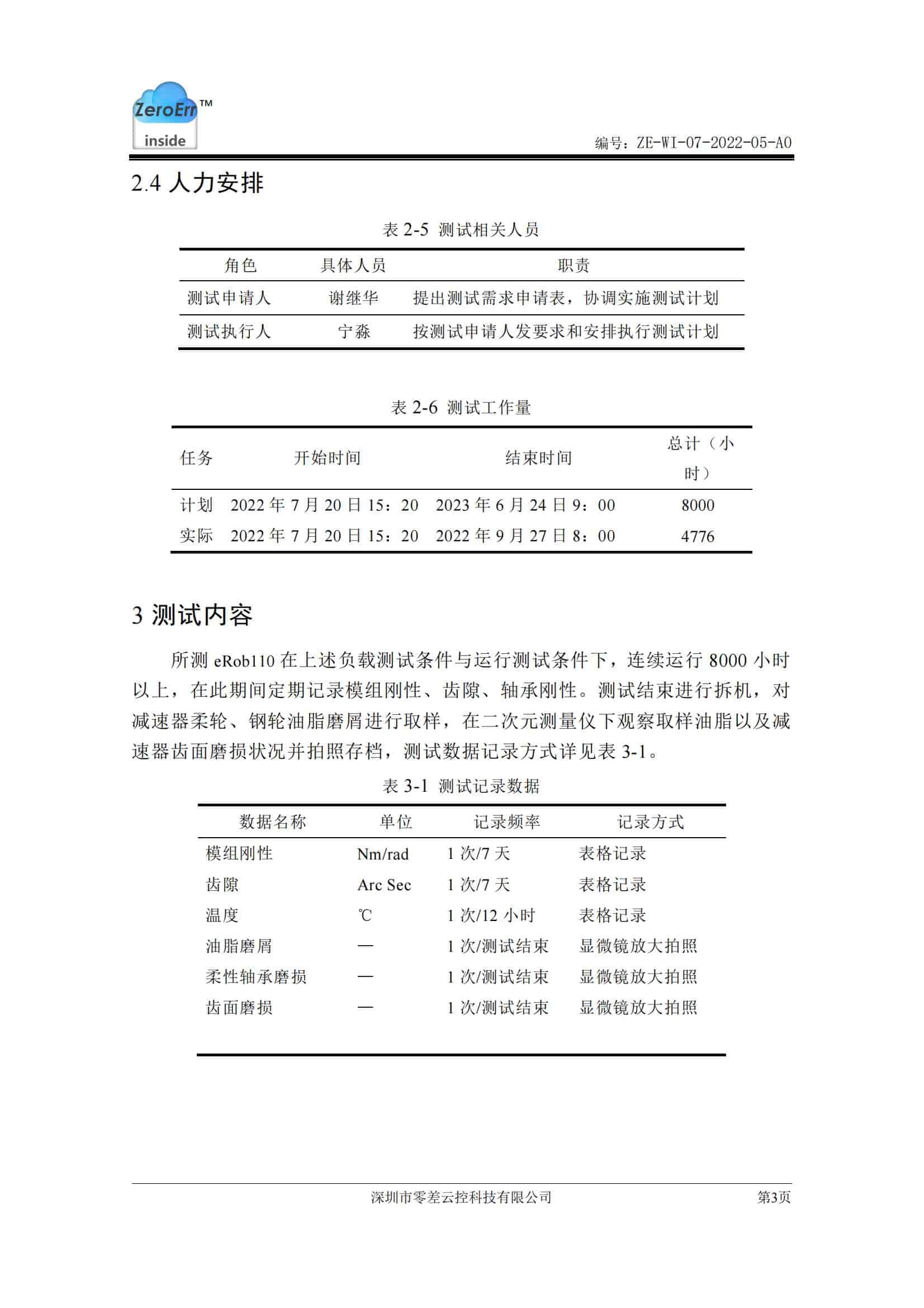 高扭矩減速器壽命測(cè)試報(bào)告